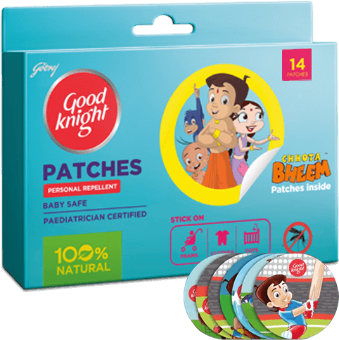 Pack Of 14 Patches - Good Night Chota Bheem Patches (500x500), Png Download
