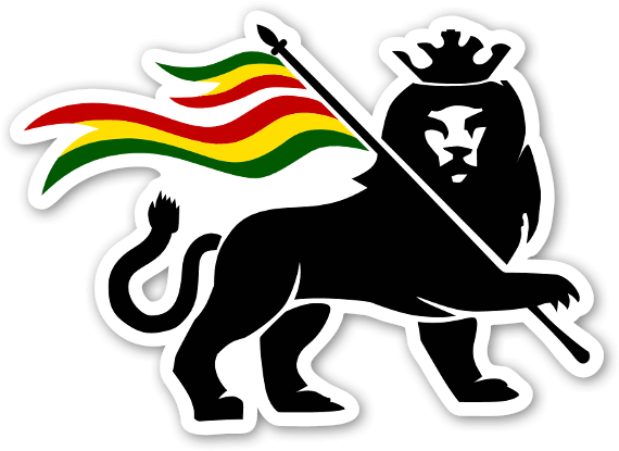 Matte Stickers \ - Leon De Juda Rasta (600x444), Png Download