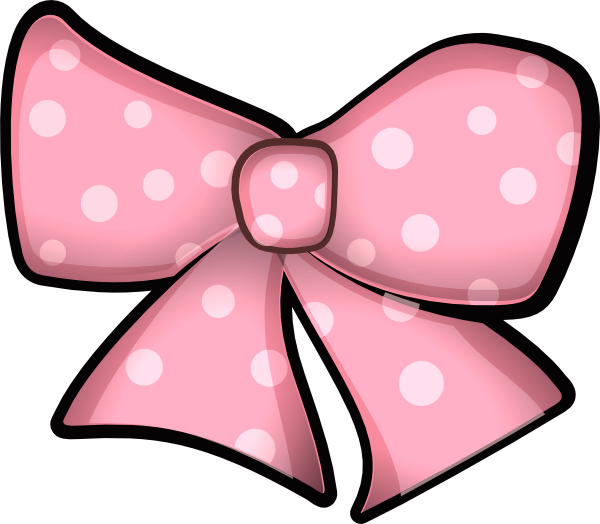 Free Pink Bow Png - Clipart Poka Dots Bow (600x524), Png Download