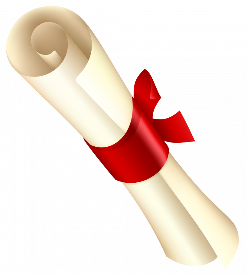 Diploma With Red Ribbon Png Clipart Image - Diploma Clipart (817x906), Png Download