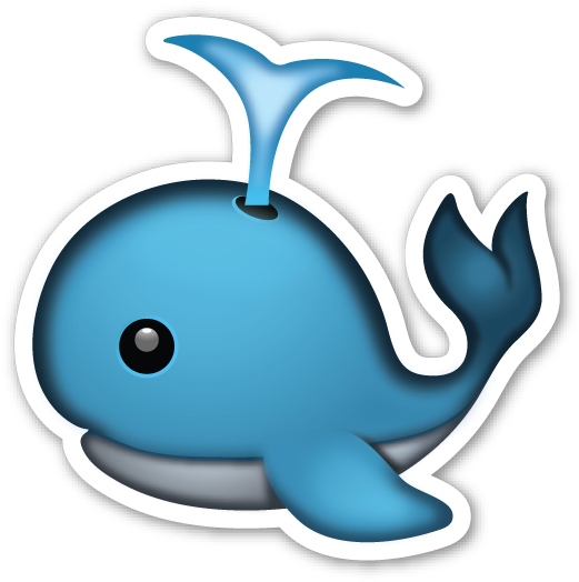 **this Sticker Is The Large 2 Inch Version That Sells - Whale Emoji No Background (526x530), Png Download
