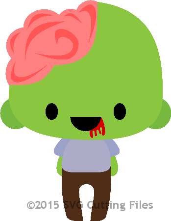 Chibi Clipart Zombie - Chibi Zombie (349x450), Png Download