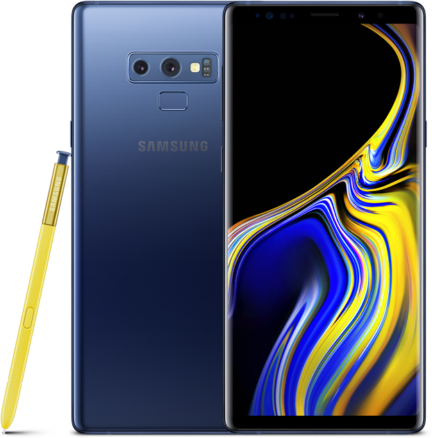 Two Ocean Blue Galaxy Note9s, One Seen From The Rear - Note 9 Price In India (720x752), Png Download