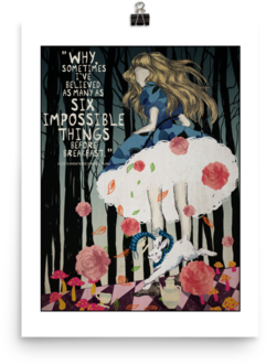 Alice In Wonderland Poster - Lewis Carroll (480x480), Png Download