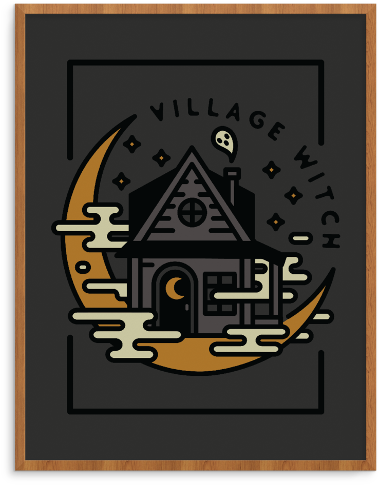 Village Witch Print (1000x1000), Png Download