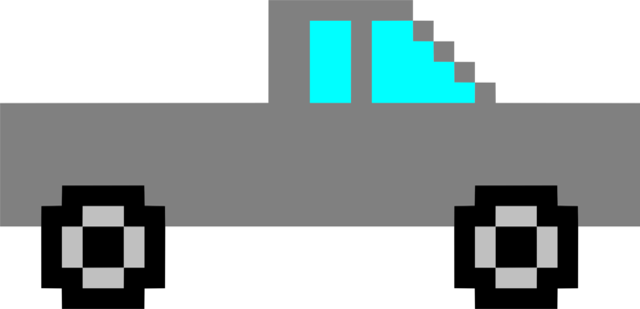 Pixel Art Pixel Cars Drawing - Pixel Art Truck (702x340), Png Download