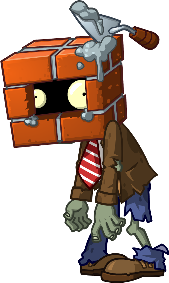 Standard Brickhead - Zumbis Do Plants Vs Zombies (633x999), Png Download