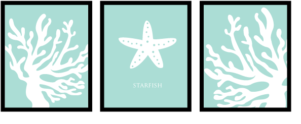 Beach Wall Art Printable - Marine Invertebrates (538x252), Png Download