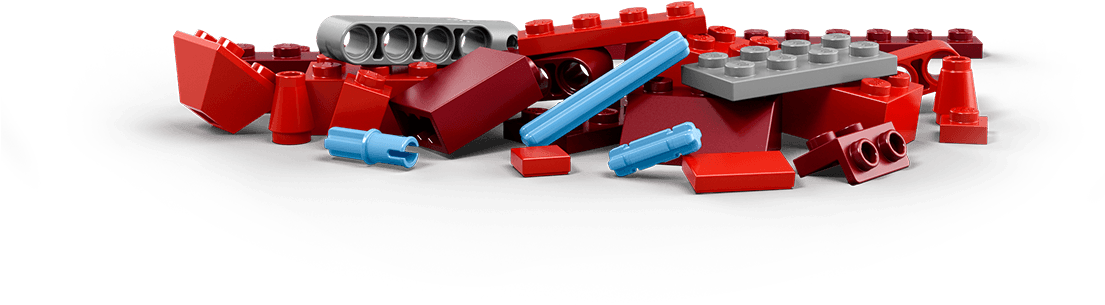 Red Zone Kickstarting Creative - Pile Of Red Legos (1104x500), Png Download