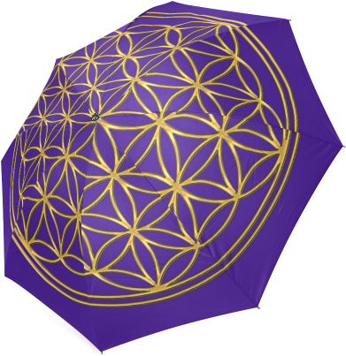 Flower Of Life Gold Foldable Umbrella - Umbrella (500x500), Png Download