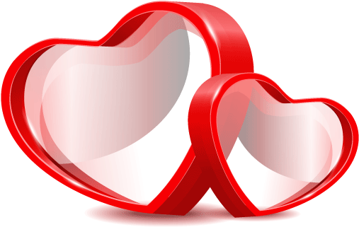 Three-dimensional Red Double Heart Vector Material - Heart Vector Png Free (800x800), Png Download