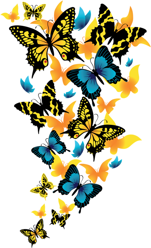 Butterflies Flying Transparent Background (572x898), Png Download