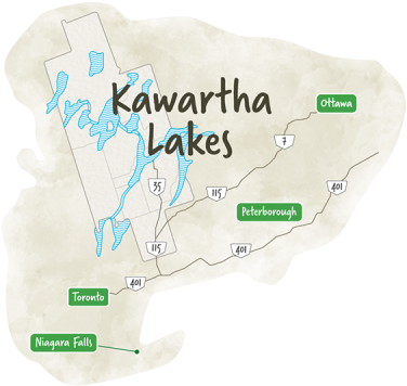 Concept Map Of Kawartha Lakes And Area - Kawartha Lakes Map (400x400), Png Download