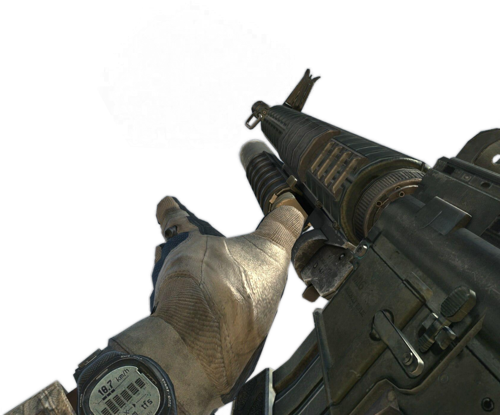 M16a4 Grenade Launcher 2 Mw3 - M16a4 Modern Warfare Remastered (1676x1440), Png Download