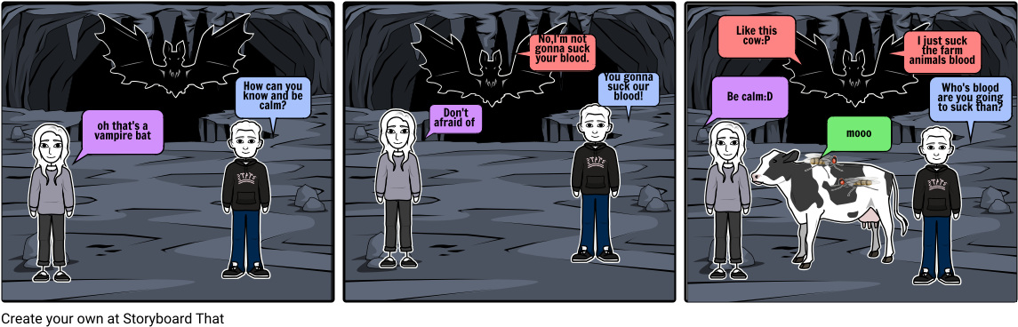 Vampire Bats - Cartoon (1164x385), Png Download