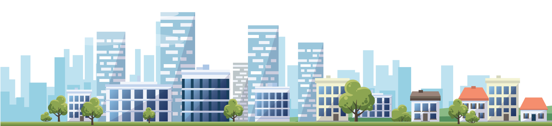 Footer-image - City Footer (1920x557), Png Download