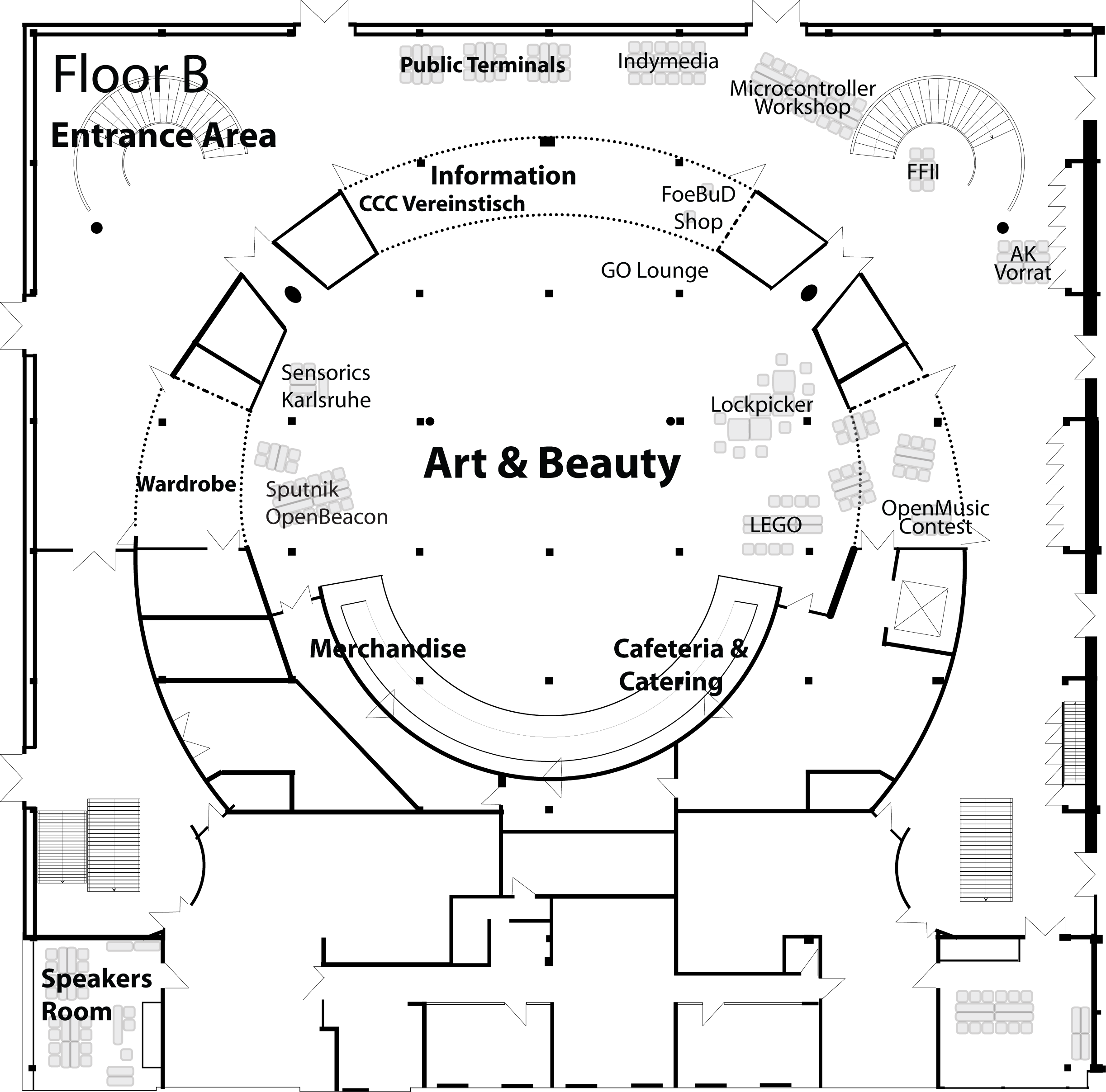 Floor B With Projects - Diagram (2445x2415), Png Download