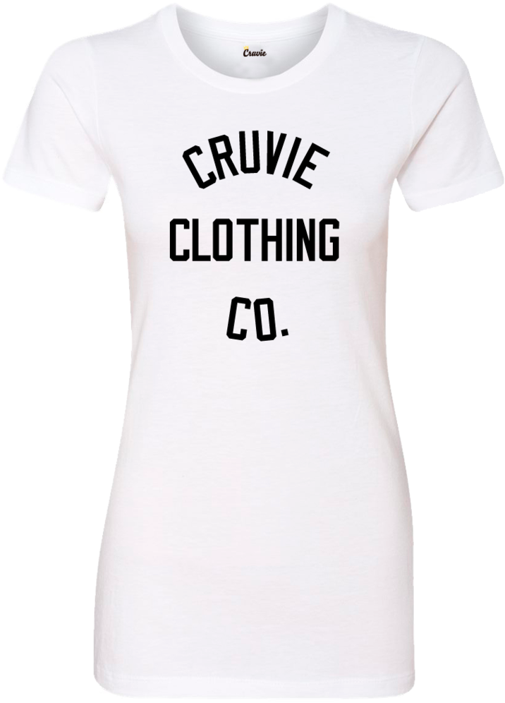Cruvie Womens Tshirt White Blk Ccc (1000x1000), Png Download