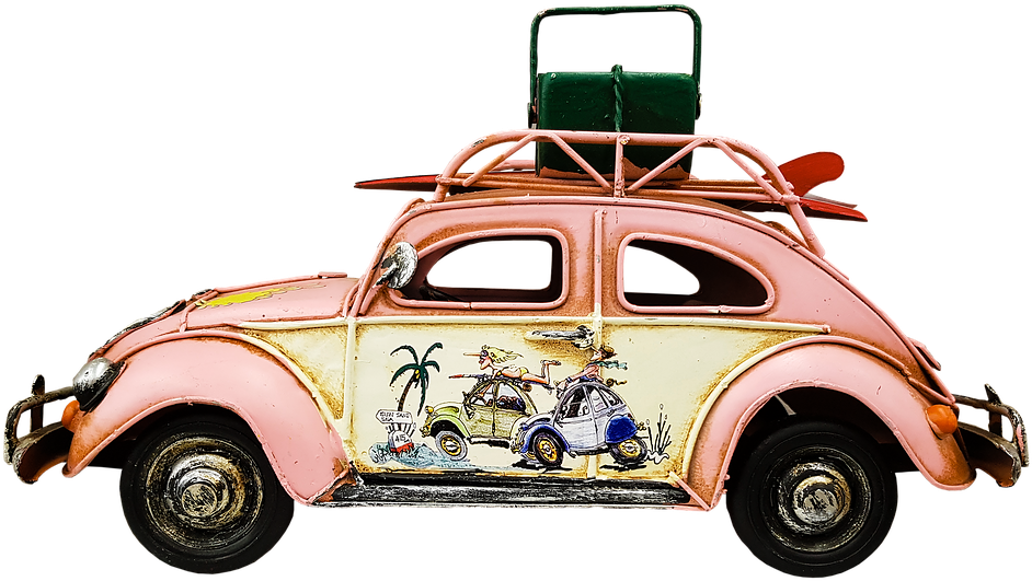 Auto, Beetle, Volkswagen, Herby, Camping, Holiday, - Volkswagen Beetle (960x640), Png Download