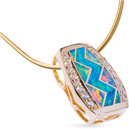 Opal Medium River Of Love Pendant - Gemstone (500x500), Png Download