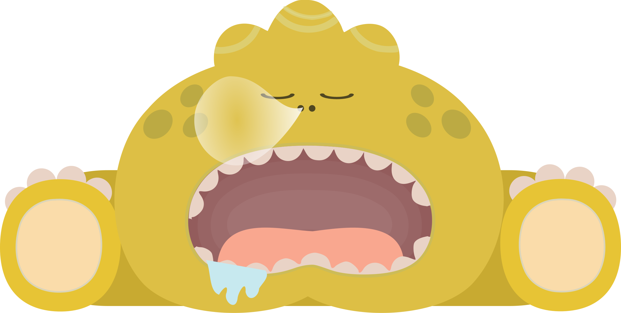 This Free Icons Png Design Of Sleepy Monster (2400x1211), Png Download