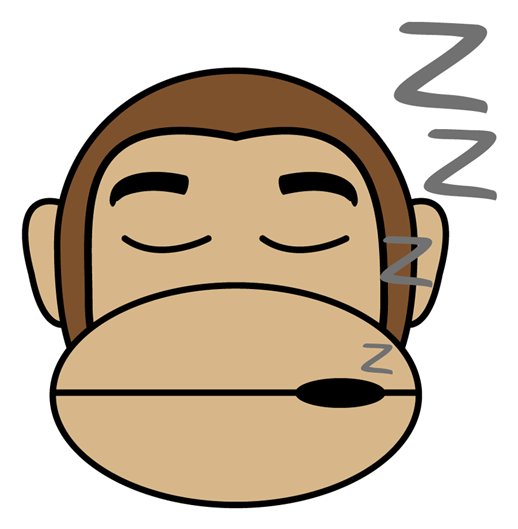 Monkey Sleepy Sticker - Ape Emoji (528x528), Png Download