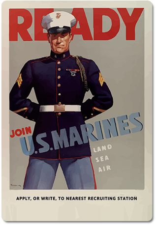 In World War I, The Battle-tested, Veteran Marines - Wwi Us Marine Dress Uniform (356x486), Png Download
