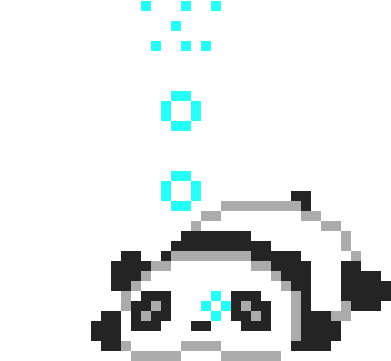 Sleepy Panda - Pixel Art Using Graph Paper (500x510), Png Download