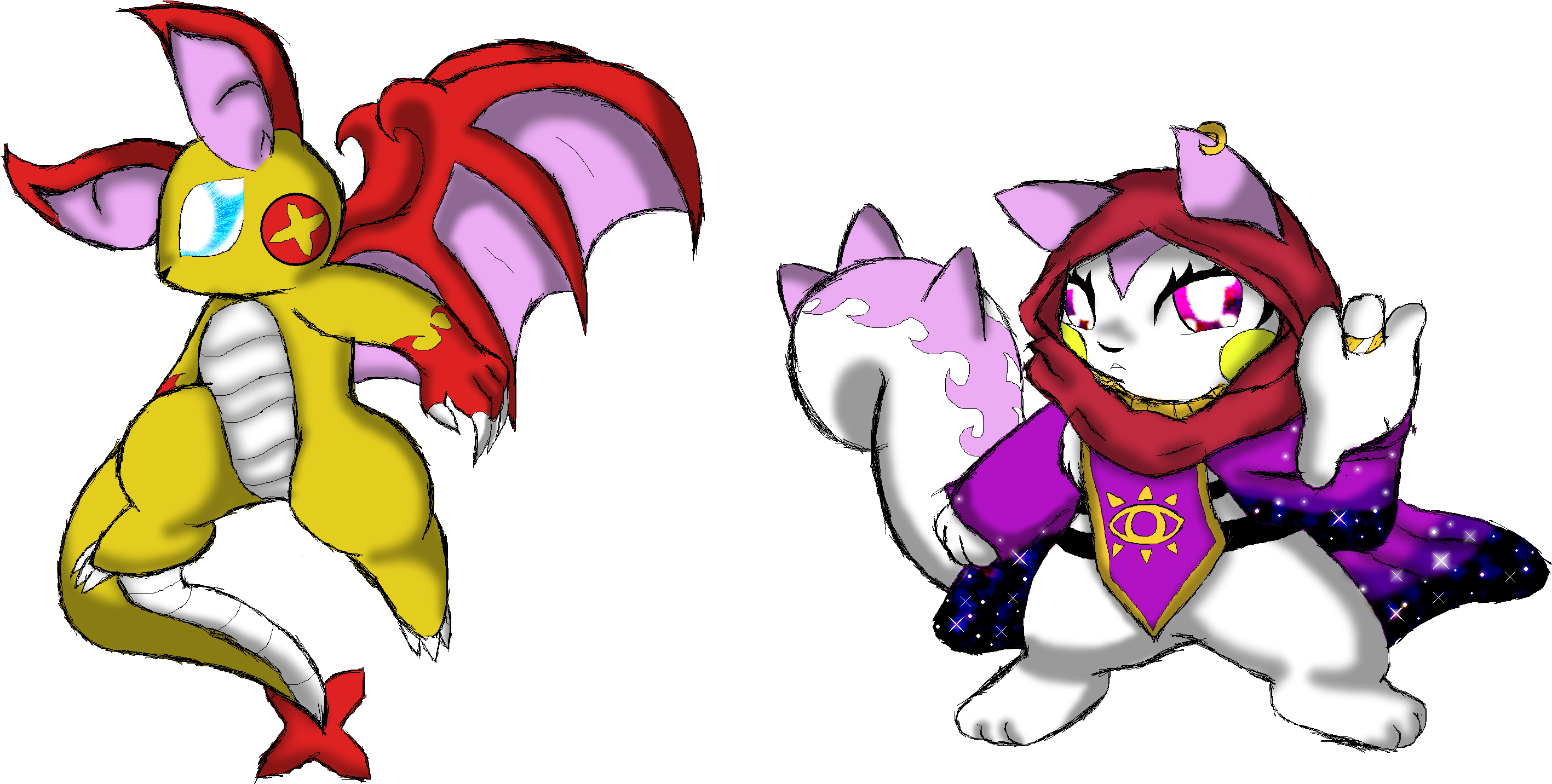 Platinumthe Cosmic Sorceress & The Rare Dragon Rabbit - Prophet (3039x1488), Png Download