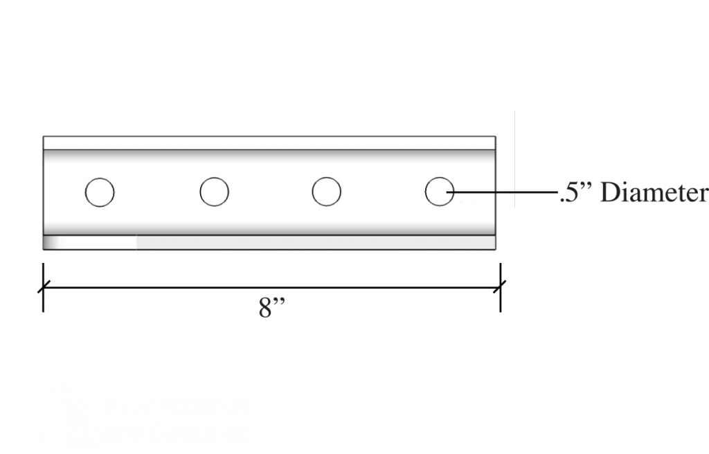 Drift Ii 2 Pipe Bolt Down Fence Style Snow Guard Bracket - Line Art (1024x656), Png Download