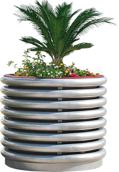 Circular Shaped Flowerpiece Made Of Iron For Urban - Flowerpot (1250x700), Png Download