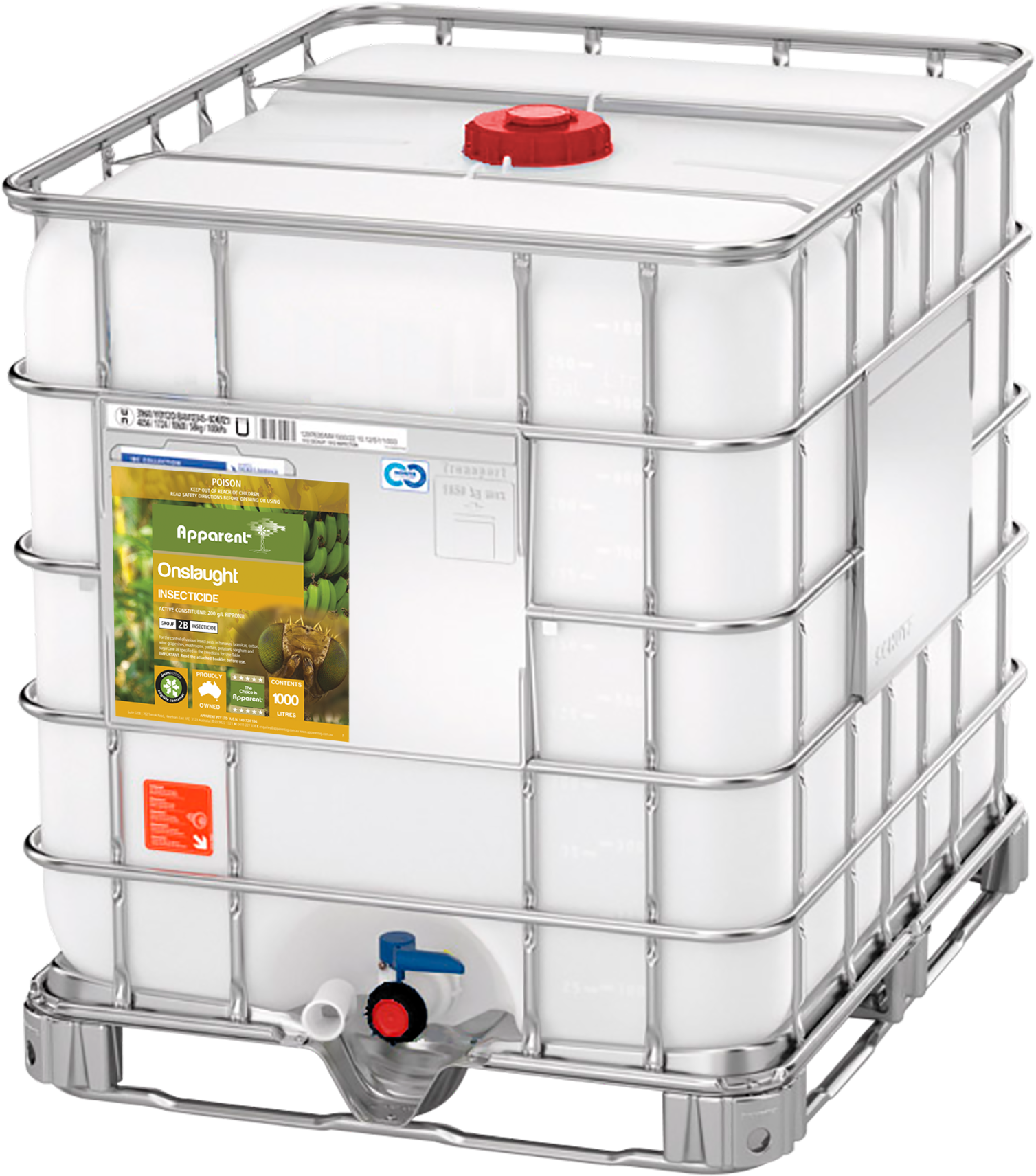 In Stock - 1000 Litre New Schutz Ibc - Steel Pallet - Un Approved (1772x1772), Png Download