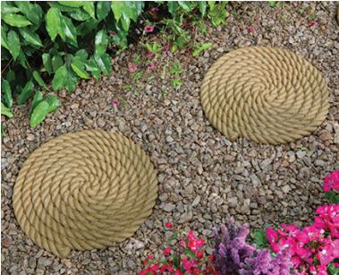 Rope Coil Stepping Stones - Kelkay Coiled Rope Stepping Stone Cotswold Gold (378x468), Png Download