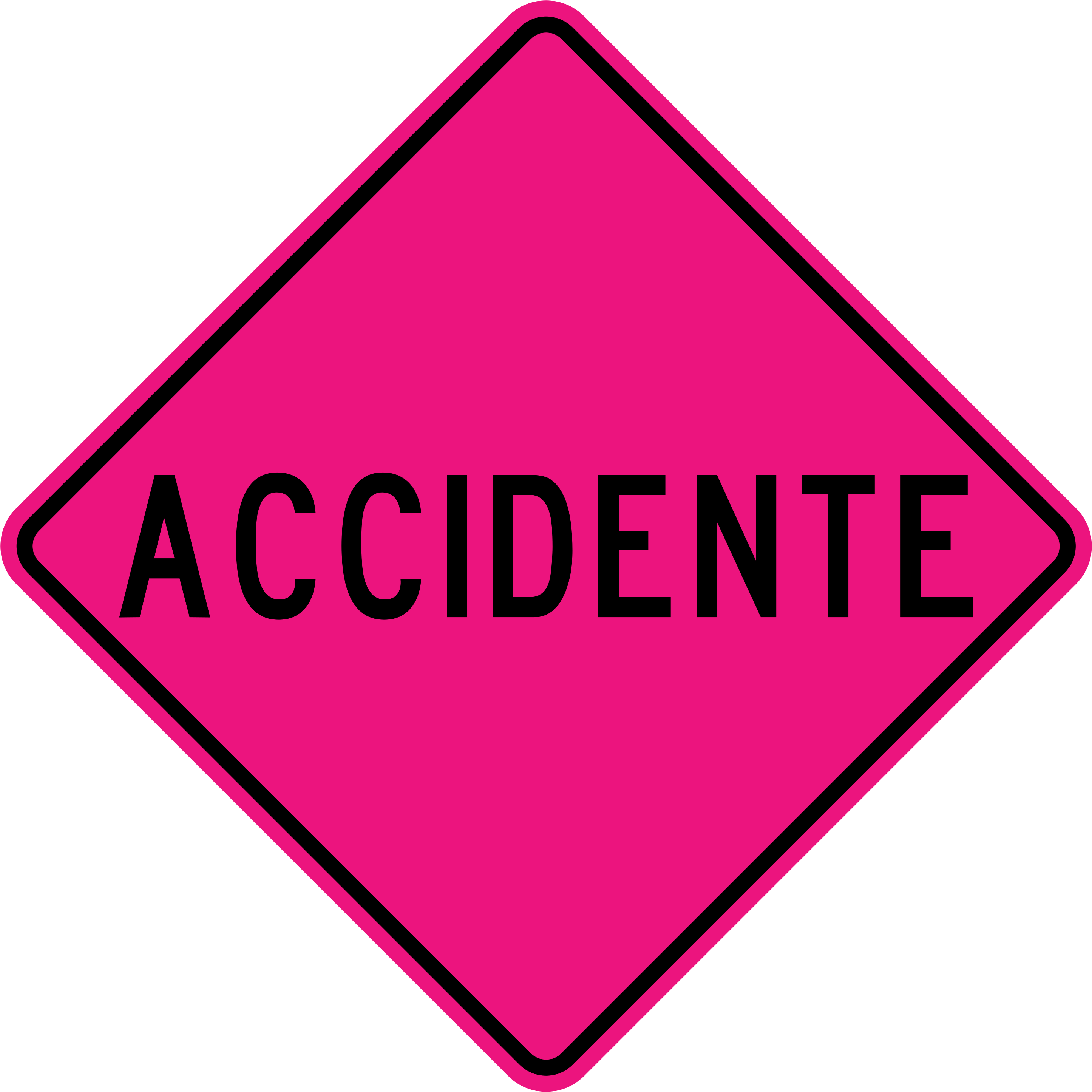 Colombia Road Sign Pee-01 - Orange Construction Sign (2904x2904), Png Download