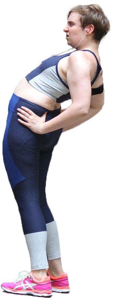 Personlena Dunham Stretching - Lena Dunham Stretching (634x986), Png Download