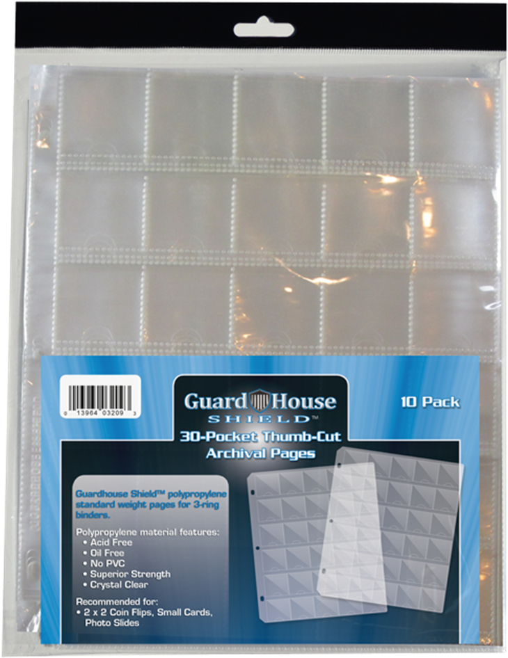Guardhouse Shield - Guardhouse 20 Pocket Polypropylene Archival Thumb Cut (827x1000), Png Download