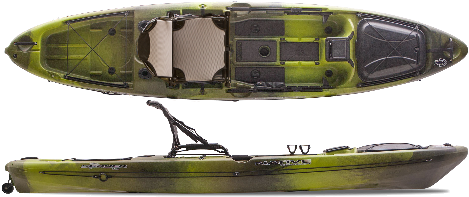 Slayer 12 Pro Lizard Lick - Native Watercraft Slayer 12 Pro Kayak, Native Watercraft (2000x850), Png Download