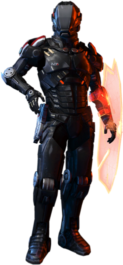 Take A Look At Mass Effect 3's Next Dlc - N7 Paladin (300x600), Png Download