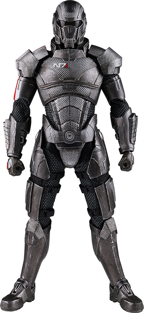 12" Mass Effect Sixth Scale Figure Commander Shepard - Mass Effect 3 Commander Shepard 1:6 Scale Action Figure (480x1043), Png Download