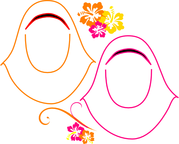 Faceless Hijab Hibiscus Clip Art - Island Baby - Pink Baby Blanket (600x483), Png Download