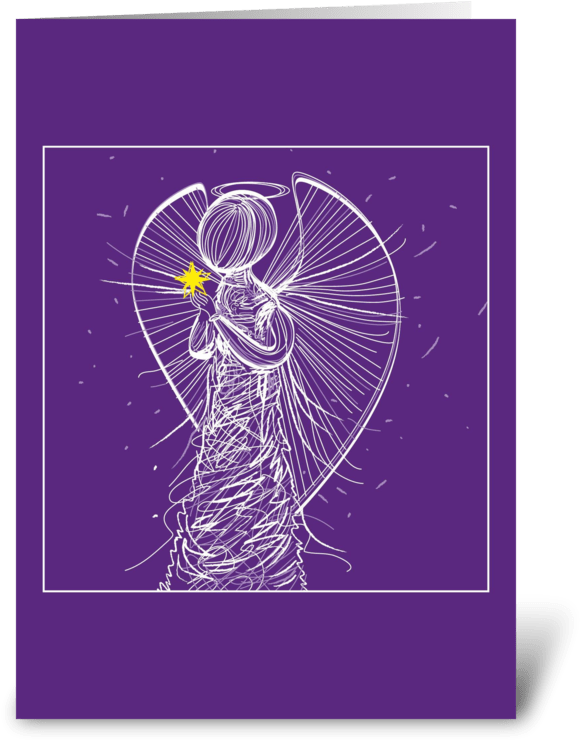 Christmas Faceless Angel Star Greeting Card - Circle (700x792), Png Download