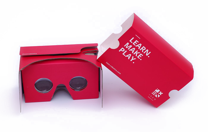Google Cardboard Red - Cardboard Vr Headset Red (700x444), Png Download