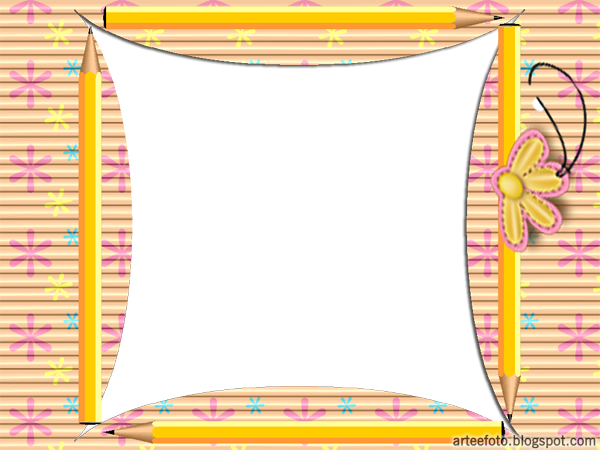 Escolar-lapis - Molduras Lapis (600x450), Png Download