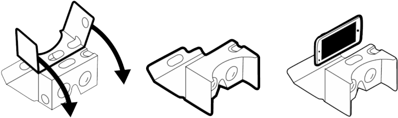 Using Your Google Cardboard Glasses - 1vr Color - Virtual Reality Glasses - Inspired By Google (800x235), Png Download