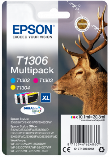 Multipack 3-colours Durabrite Ultra Ink - Epson Durabrite Ultra Multipack T 130 T 1306 (500x500), Png Download