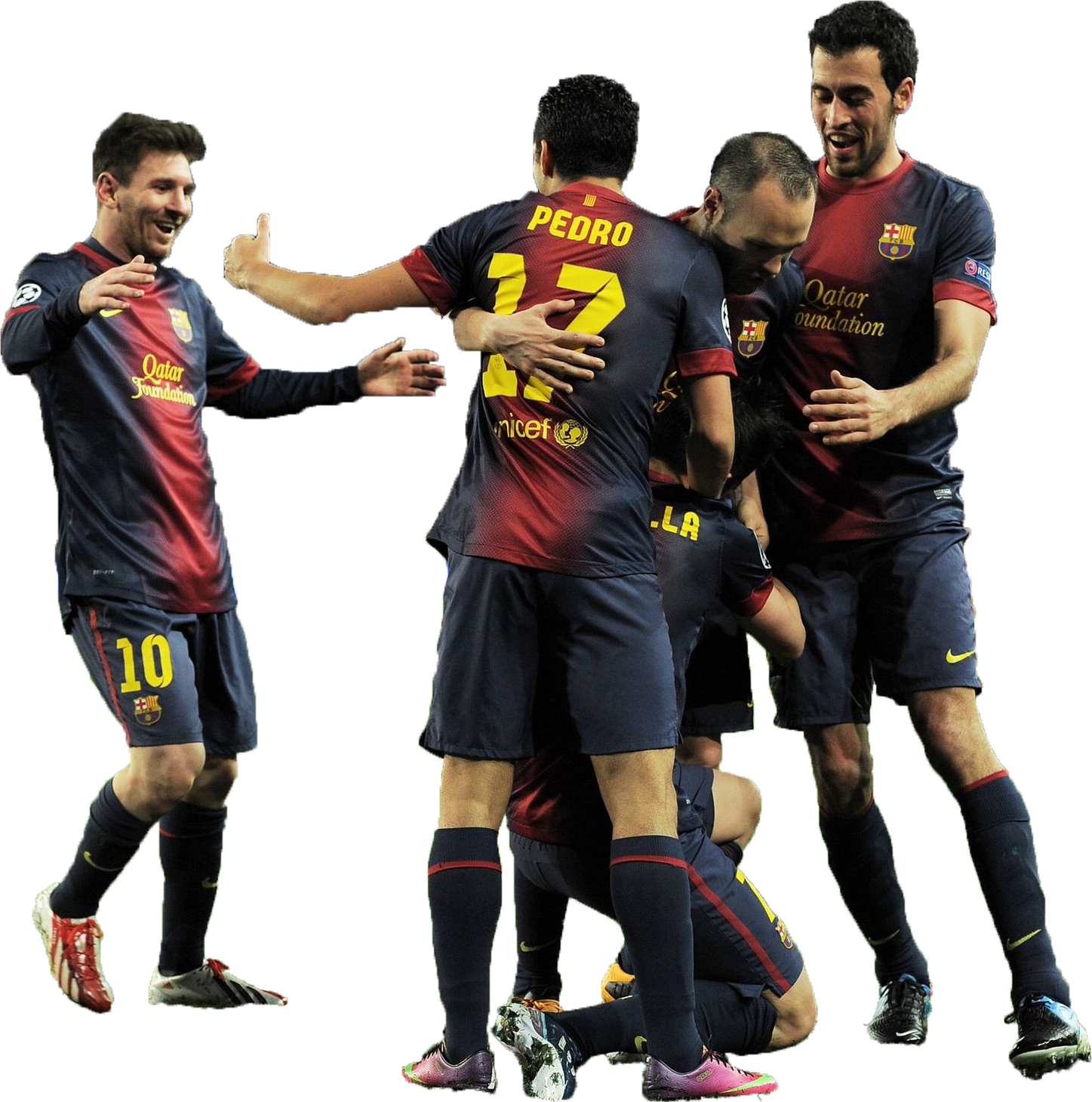 Barcelona Celebration - Football Celebration Png (1447x1460), Png Download