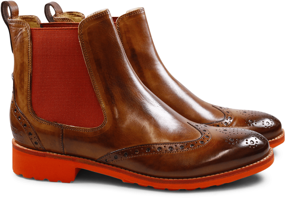 Ankle Boots Amelie 5 Crust Wood Elastic Orange Rook - Chelsea Boot (1024x1024), Png Download
