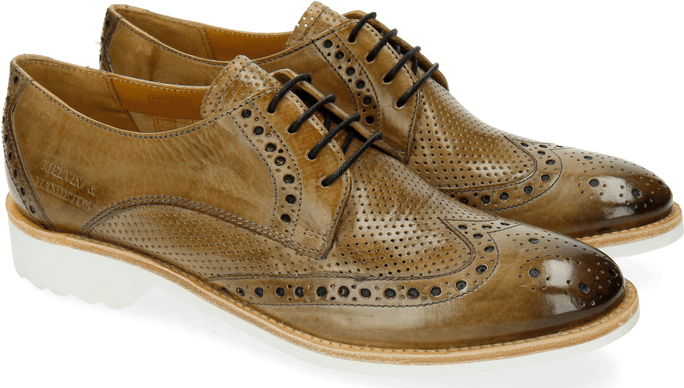 Derby Shoes Amelie 3 Perfo Oxygen Rook D White - Suede (1024x1024), Png Download