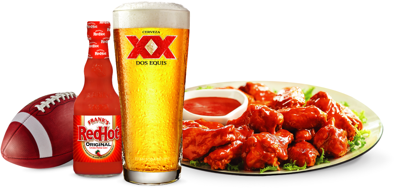 Franks Red Hot And Dos Equis (1312x626), Png Download