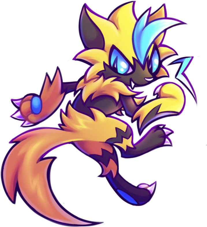 Saw A Spoiler Dropped Everything I Was Doing To Draw - Zeraora Pokemon Fan Art (807x879), Png Download